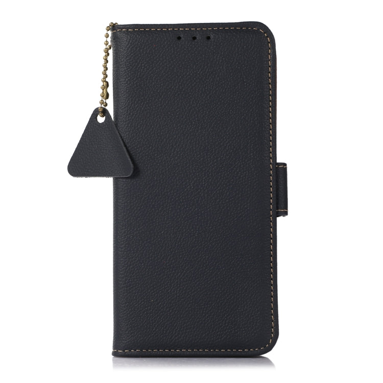For Google Pixel 8 Side-Magnetic TJ Genuine Leather RFID Phone Case(Blue)