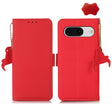 For Google Pixel 8 Side-Magnetic TJ Genuine Leather RFID Phone Case(Red) - Google Cases by PMC TechLife | Online Shopping South Africa | PMC TechLife | Buy Now Pay Later Mobicred
