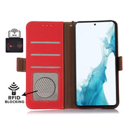 For Google Pixel 8 Side-Magnetic TJ Genuine Leather RFID Phone Case(Red)