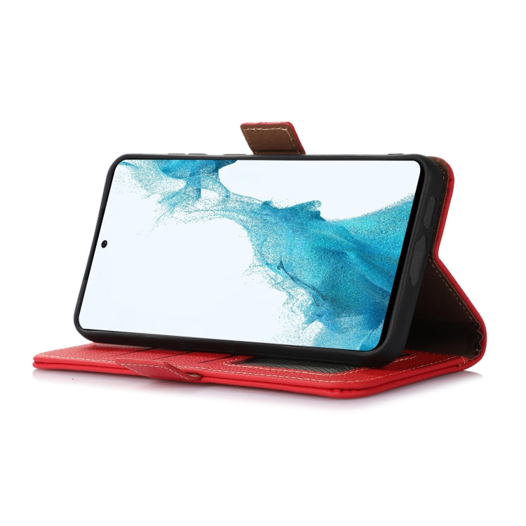 For Google Pixel 8 Side-Magnetic TJ Genuine Leather RFID Phone Case(Red)
