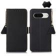 For Google Pixel 8 Side-Magnetic TJ Genuine Leather RFID Phone Case(Black) - free shipping - PMC TechLife - Order now!