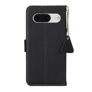 For Google Pixel 8 Side-Magnetic TJ Genuine Leather RFID Phone Case(Black)