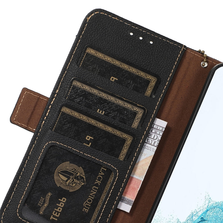 For Google Pixel 8 Side-Magnetic TJ Genuine Leather RFID Phone Case(Black)