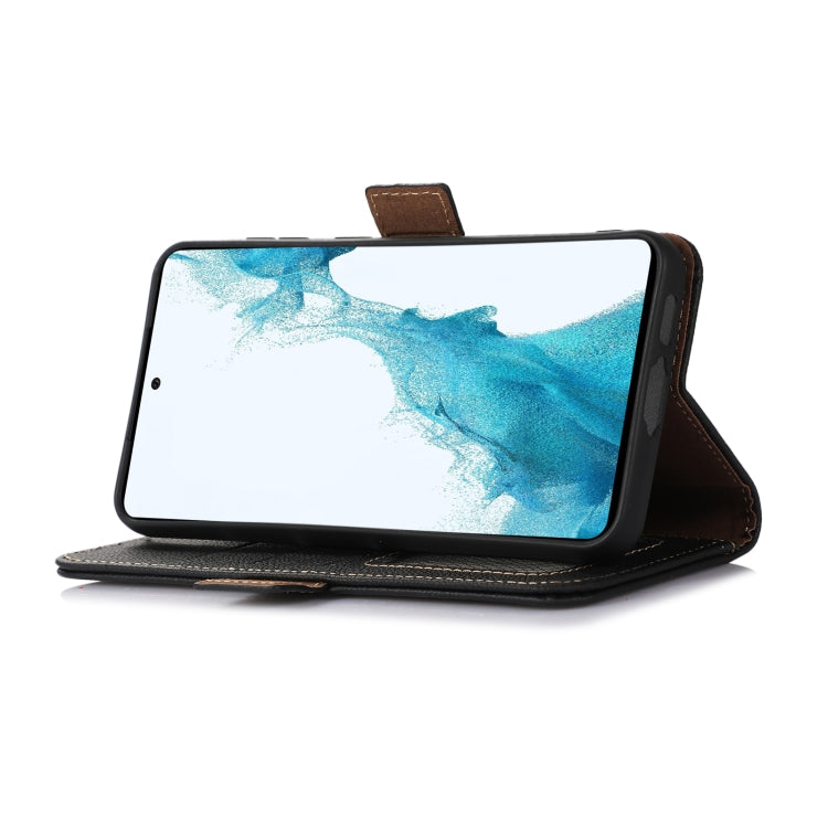 For Google Pixel 8 Side-Magnetic TJ Genuine Leather RFID Phone Case(Black)