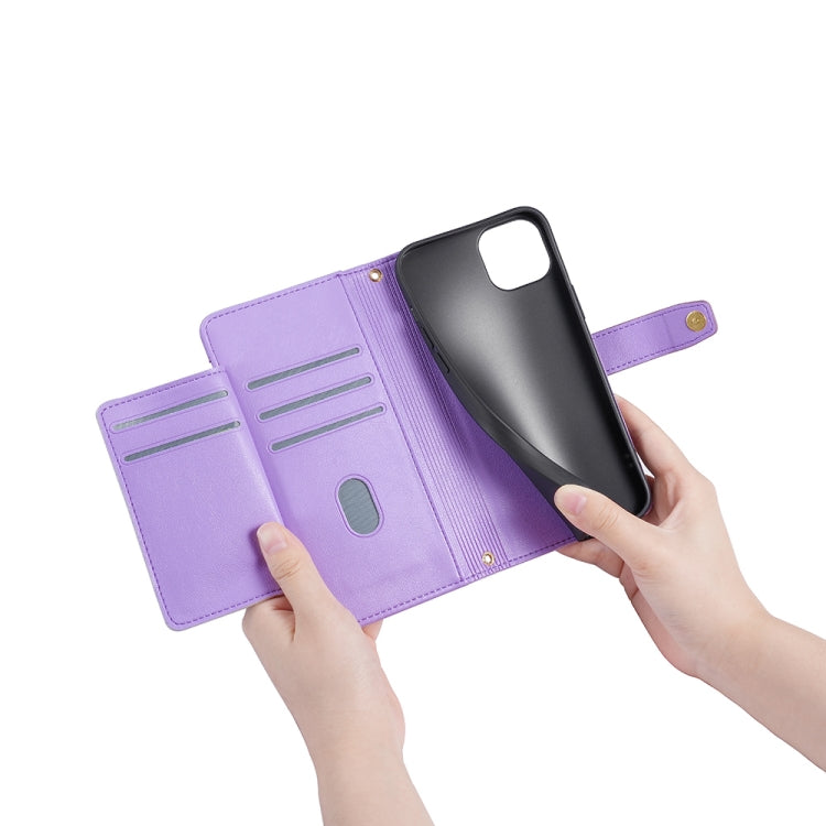 For Tecno Pop 6 Pro Sheep Texture Cross-body Zipper Wallet Leather Phone Case(Purple)