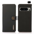 For Google Pixel 8 Pro KHAZNEH Custer Genuine Leather RFID Phone Case(Black) - Google Cases by PMC TechLife | Online Shopping South Africa | PMC TechLife | Buy Now Pay Later Mobicred