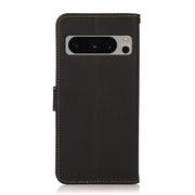 For Google Pixel 8 Pro KHAZNEH Custer Genuine Leather RFID Phone Case(Black)
