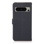 For Google Pixel 8 Pro KHAZNEH Custer Genuine Leather RFID Phone Case(Blue)