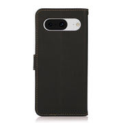 For Google Pixel 8 KHAZNEH Custer Genuine Leather RFID Phone Case(Black)