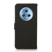 For Honor Magic5 KHAZNEH Custer Genuine Leather RFID Phone Case(Black)