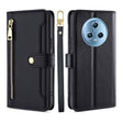 For Honor Magic5 Sheep Texture Cross-body Zipper Wallet Leather Phone Case(Black) - Honor Cases by PMC TechLife | Online Shopping South Africa | PMC TechLife | Buy Now Pay Later Mobicred