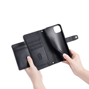 For Honor Magic5 Sheep Texture Cross-body Zipper Wallet Leather Phone Case(Black)