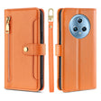 For Honor Magic5 Sheep Texture Cross-body Zipper Wallet Leather Phone Case(Orange) - Honor Cases by PMC TechLife | Online Shopping South Africa | PMC TechLife | Buy Now Pay Later Mobicred