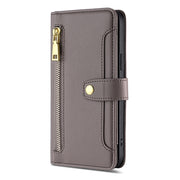 For Honor Magic5 Pro Sheep Texture Cross-body Zipper Wallet Leather Phone Case(Grey)