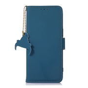 For Google Pixel 8 Pro Genuine Leather Magnetic RFID Leather Phone Case(Blue)
