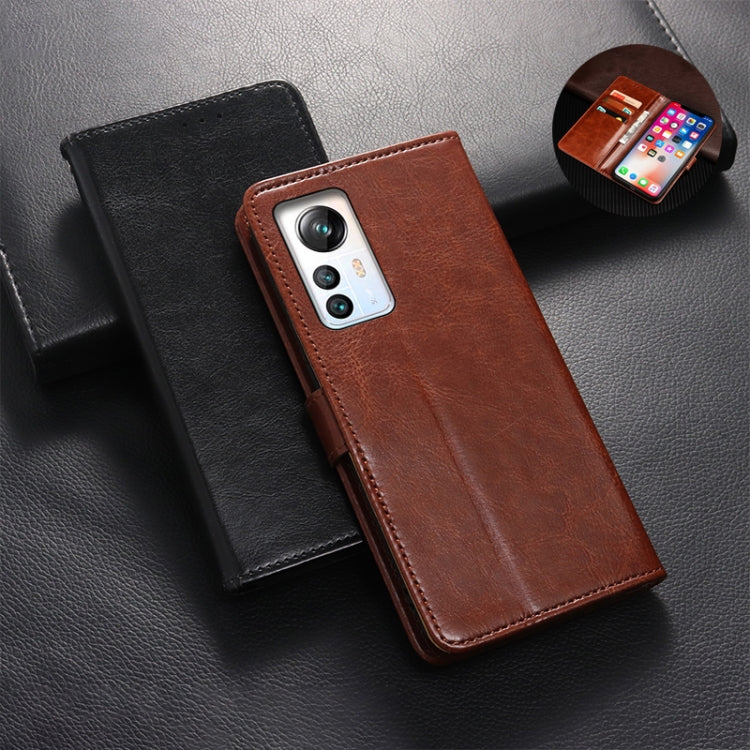For Blackview A85 idewei Crazy Horse Texture Leather Phone Case with Holder(White)