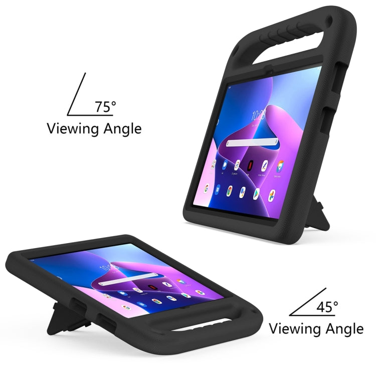 For Lenovo Tab M10 3rd Gen Handle EVA Shockproof Tablet Case with Holder(Black)