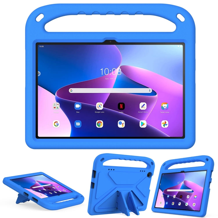For Lenovo Tab M10 3rd Gen Handle EVA Shockproof Tablet Case with Holder(Blue)