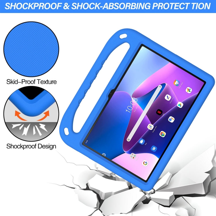 For Lenovo Tab M10 3rd Gen Handle EVA Shockproof Tablet Case with Holder(Blue)