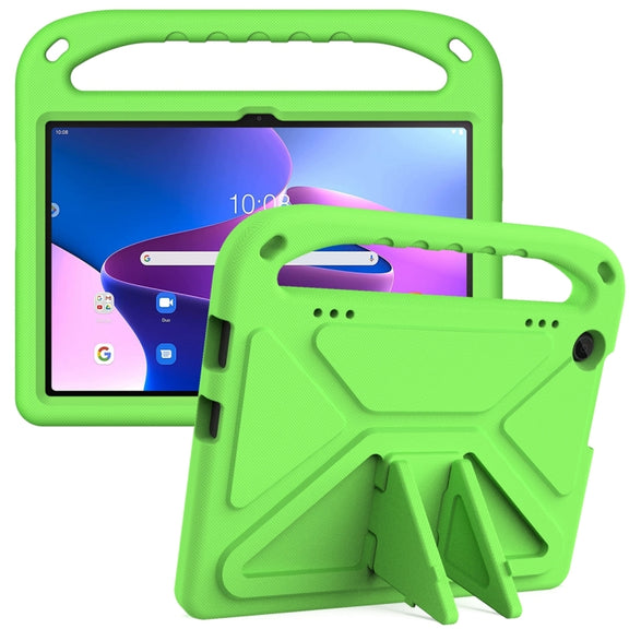 For Lenovo Tab M10 3rd Gen Handle EVA Shockproof Tablet Case with Holder(Green)