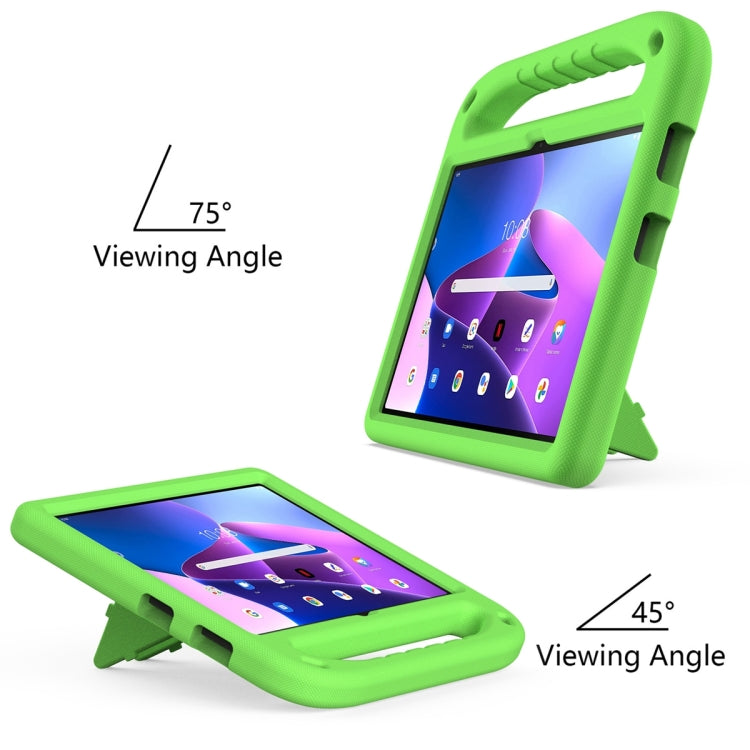 For Lenovo Tab M10 3rd Gen Handle EVA Shockproof Tablet Case with Holder(Green)
