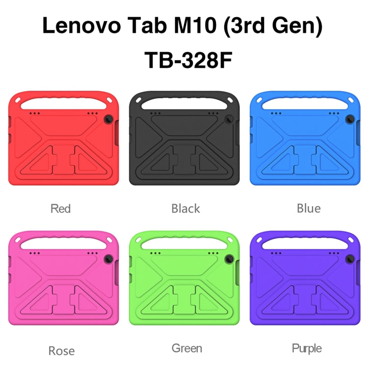 For Lenovo Tab M10 3rd Gen Handle EVA Shockproof Tablet Case with Holder(Red)