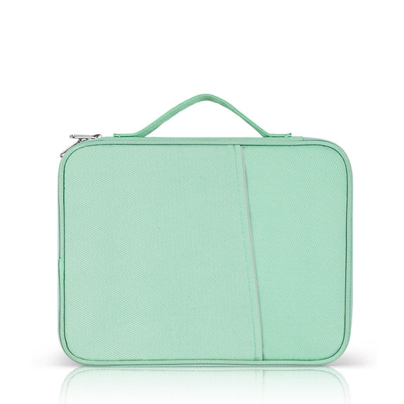 For 12.9-13 inch Laptop Portable Cloth Texture Leather Bag(Green)
