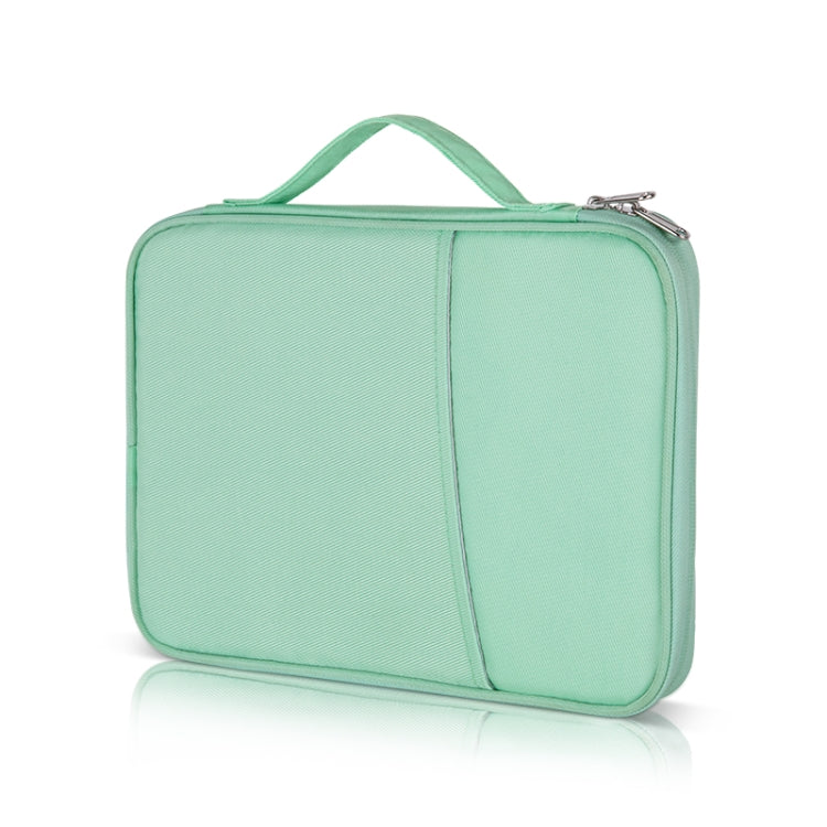 For 12.9-13 inch Laptop Portable Cloth Texture Leather Bag(Green)