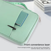 For 12.9-13 inch Laptop Portable Cloth Texture Leather Bag(Green)