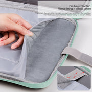 For 12.9-13 inch Laptop Portable Cloth Texture Leather Bag(Green)