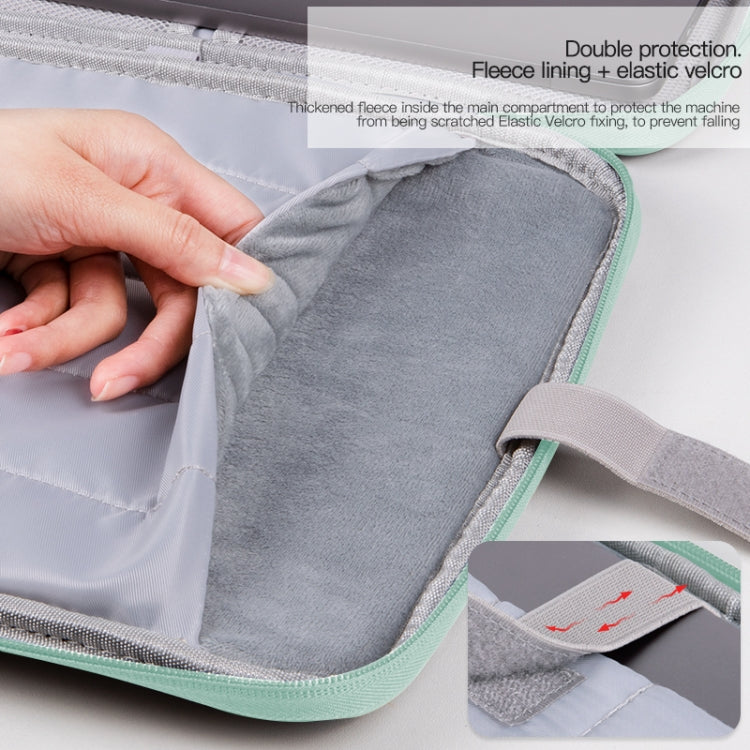 For 12.9-13 inch Laptop Portable Cloth Texture Leather Bag(Green)
