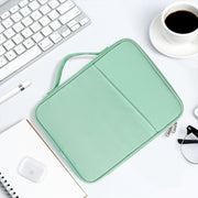 For 12.9-13 inch Laptop Portable Cloth Texture Leather Bag(Green)