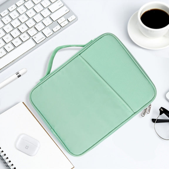 For 12.9-13 inch Laptop Portable Cloth Texture Leather Bag(Green)