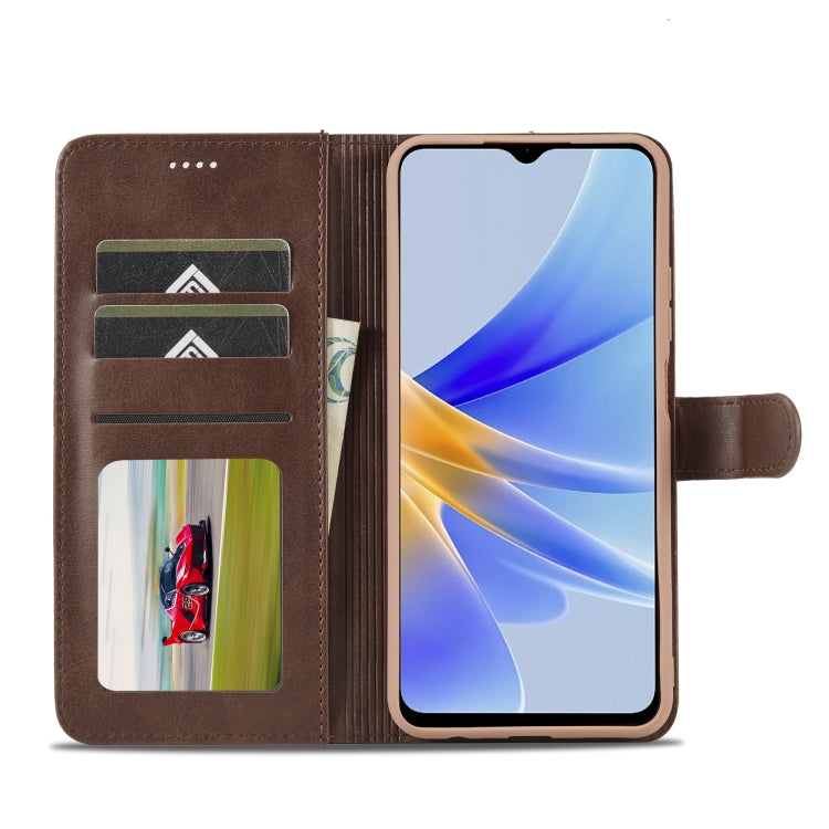 For OPPO A78 5G Global LC.IMEEKE Calf Texture Horizontal Flip Leather Case(Brown)