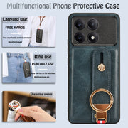 For Xiaomi Redmi K70/K70 Pro Wristband Leather Back Phone Case(Blue)