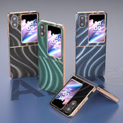 For OPPO Find N2 Flip Nano Electroplating Galactic Pattern Protective Phone Case(Black)
