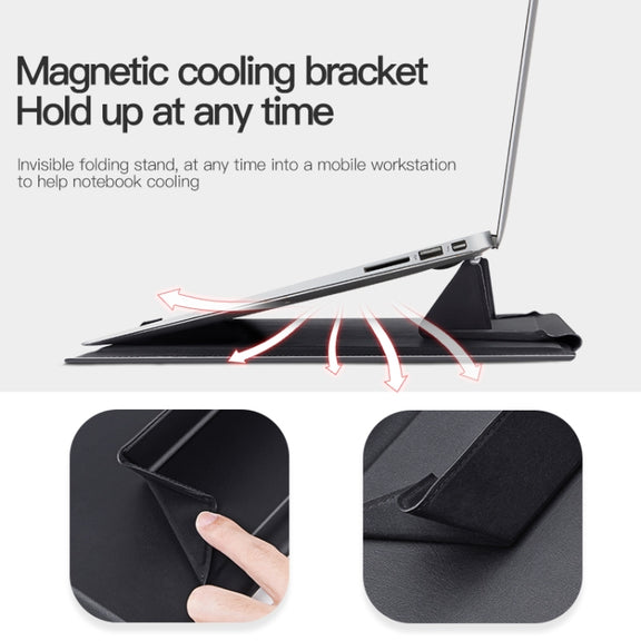 13-14 inch Universal Laptop Magnetic Holder Stitching Inner Bag(Black)