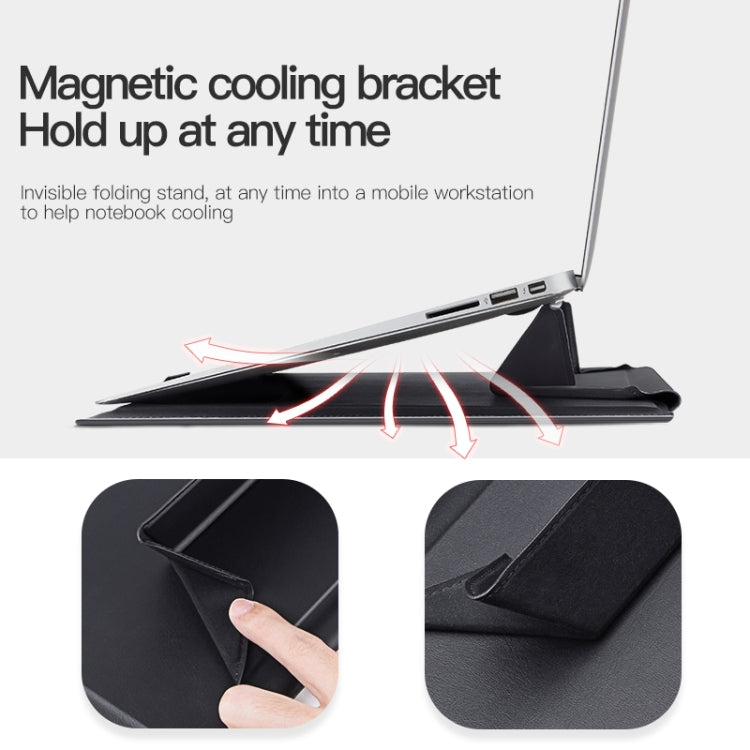 13-14 inch Universal Laptop Magnetic Holder Stitching Inner Bag(Black)