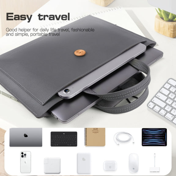 15-16 inch Universal Elastic Thread Button Portable Laptop Inner Bag(Blue)