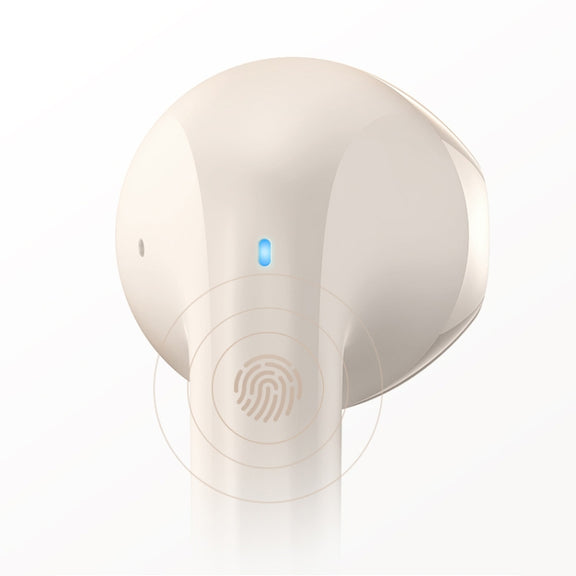 USAMS YO17 TWS Half In-Ear Wireless Bluetooth Earphone(Beige)