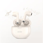 USAMS YO17 TWS Half In-Ear Wireless Bluetooth Earphone(Beige)