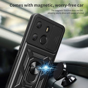 For Tecno Pop 7 Pro / Spark Go 2023 Sliding Camera Cover Design TPU+PC Protective Case(Black)