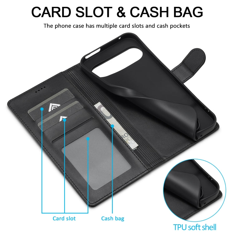 For Google Pixel 9 Pro XL LC.IMEEKE Calf Texture Flip Leather Phone Case(Black)