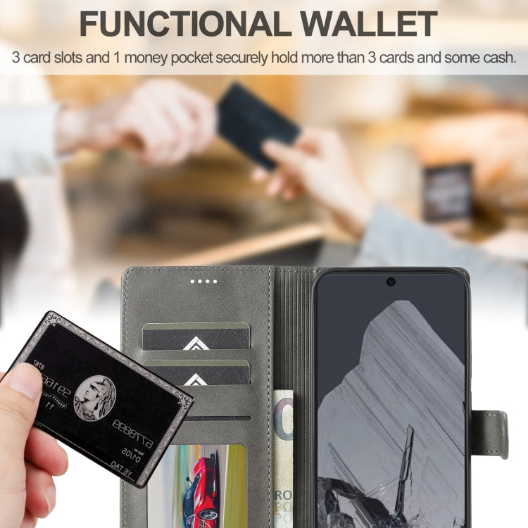 For Google Pixel 9 Pro XL LC.IMEEKE Calf Texture Flip Leather Phone Case(Grey)
