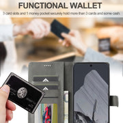 For Google Pixel 9 Pro XL LC.IMEEKE Calf Texture Flip Leather Phone Case(Grey)