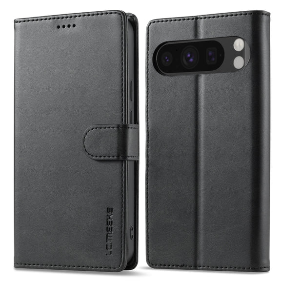 For Google Pixel 9 / 9 Pro LC.IMEEKE Calf Texture Flip Leather Phone Case(Black)