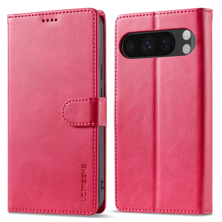 For Google Pixel 9 / 9 Pro LC.IMEEKE Calf Texture Flip Leather Phone Case(Red)