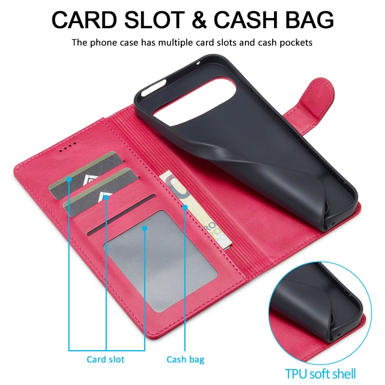 For Google Pixel 9 / 9 Pro LC.IMEEKE Calf Texture Flip Leather Phone Case(Red)