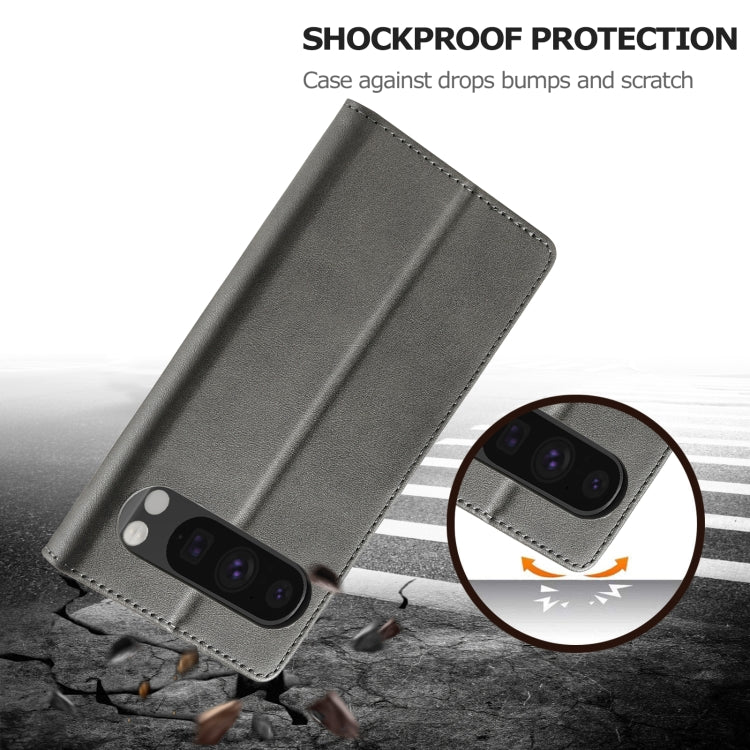 For Google Pixel 9 / 9 Pro LC.IMEEKE Calf Texture Flip Leather Phone Case(Grey)