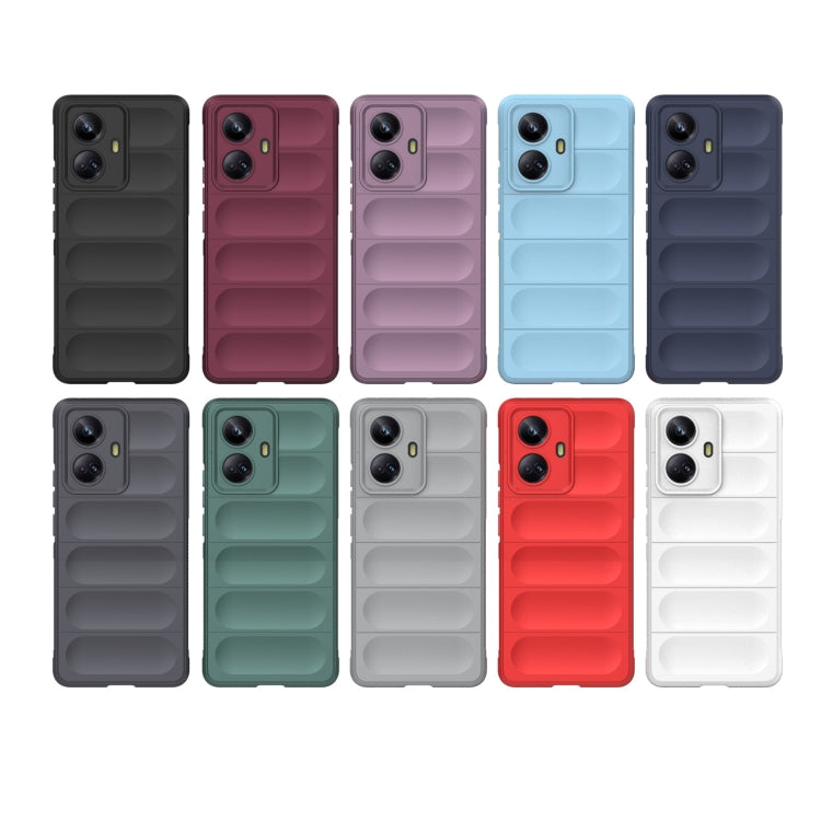 For Realme 10 Pro+ 5G Magic Shield TPU + Flannel Phone Case(Black)